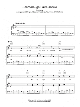 page one of Scarborough Fair / Canticle (Piano, Vocal & Guitar Chords)