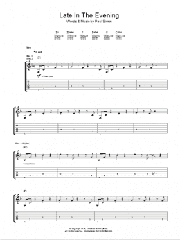 page one of Late In The Evening (Guitar Tab)