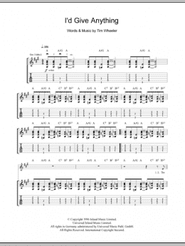 page one of I'd Give You Anything (Guitar Tab)