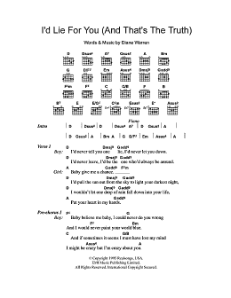 page one of I'd Lie For You (And That's The Truth) (Guitar Chords/Lyrics)