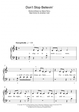 page one of Don't Stop Believin' (5-Finger Piano)