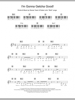 page one of I'm Gonna Getcha Good! (Piano Chords/Lyrics)