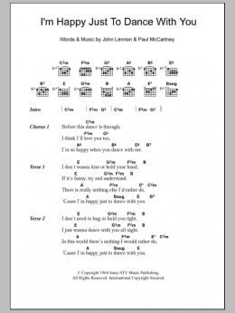 page one of I'm Happy Just To Dance With You (Guitar Chords/Lyrics)