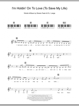 page one of I'm Holdin' On To Love (To Save My Life) (Piano Chords/Lyrics)