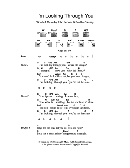 page one of I'm Looking Through You (Guitar Chords/Lyrics)