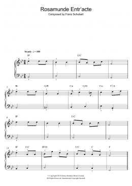 page one of Rosamunde Entr'acte (Beginner Piano (Abridged))