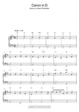 page one of Canon in D (Beginner Piano (Abridged))