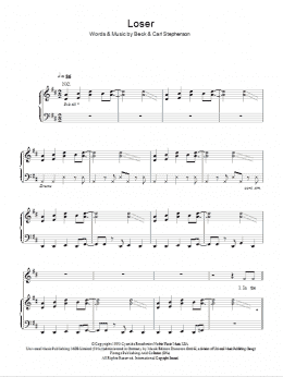 page one of Loser (Piano, Vocal & Guitar Chords)