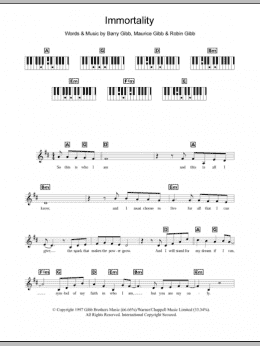 page one of Immortality (Piano Chords/Lyrics)