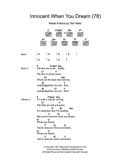 page one of Innocent When You Dream (78) (Guitar Chords/Lyrics)