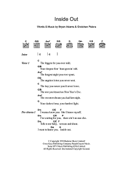 page one of Inside Out (Guitar Chords/Lyrics)