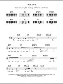 page one of Intimacy (Piano Chords/Lyrics)