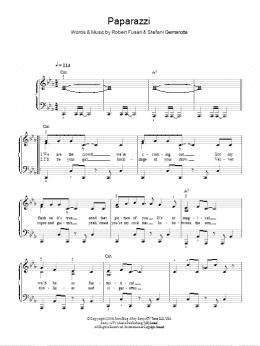 page one of Paparazzi (Easy Piano)
