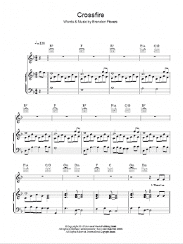 page one of Crossfire (Piano, Vocal & Guitar Chords)