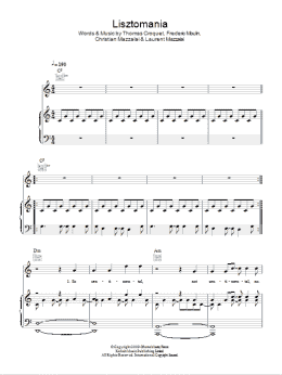 page one of Lisztomania (Piano, Vocal & Guitar Chords)