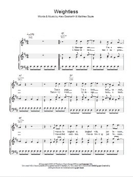 page one of Weightless (Piano, Vocal & Guitar Chords)