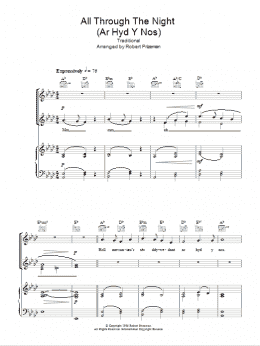 page one of All Through The Night (Ar Hyd Y Nos) (Piano, Vocal & Guitar Chords)
