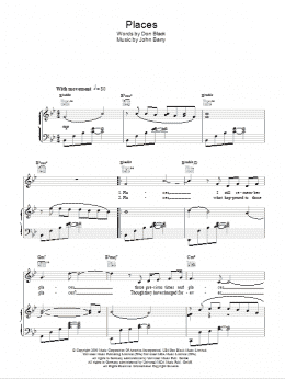 page one of Places (Piano, Vocal & Guitar Chords)