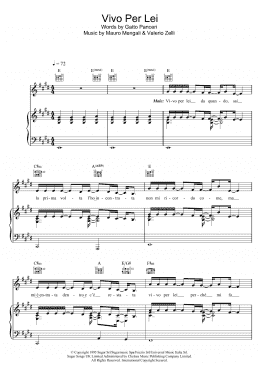 page one of Vivo Per Lei (Piano, Vocal & Guitar Chords (Right-Hand Melody))