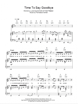 page one of Time To Say Goodbye (Con Te Partiro) (Piano, Vocal & Guitar Chords (Right-Hand Melody))