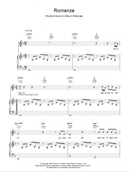 page one of Romanza (Piano, Vocal & Guitar Chords)