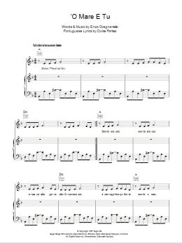 page one of 'O Mare E Tu (Piano, Vocal & Guitar Chords)