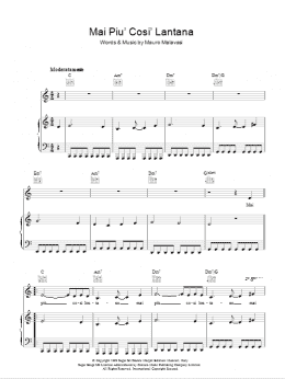 page one of Mai Piu' Cosi' Lontano (Piano, Vocal & Guitar Chords)