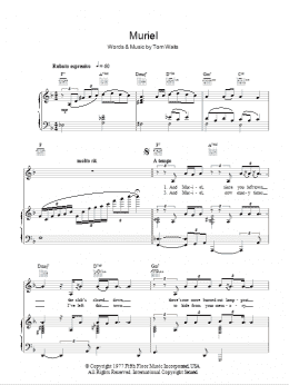 page one of Muriel (Piano, Vocal & Guitar Chords)