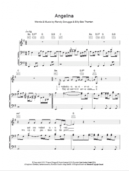 page one of Angelina (Piano, Vocal & Guitar Chords)