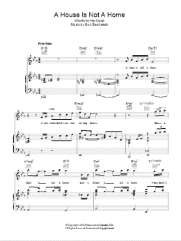 page one of A House Is Not A Home (Piano, Vocal & Guitar Chords)