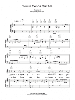 page one of You're Gonna Quit Me (Piano, Vocal & Guitar Chords)
