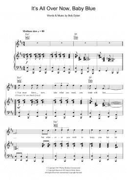page one of It's All Over Now, Baby Blue (Piano, Vocal & Guitar Chords (Right-Hand Melody))