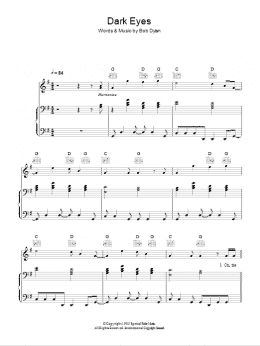 page one of Dark Eyes (Piano, Vocal & Guitar Chords)