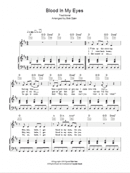page one of Blood In My Eyes (Piano, Vocal & Guitar Chords)