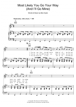 page one of Most Likely You Go Your Way (And I'll Go Mine) (Piano, Vocal & Guitar Chords)