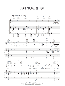 page one of Take Me To The Pilot (Piano, Vocal & Guitar Chords)