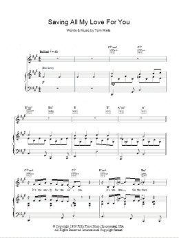 page one of Saving All My Love For You (Piano, Vocal & Guitar Chords)