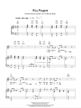 page one of Roy Rogers (Piano, Vocal & Guitar Chords)