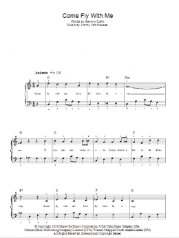 page one of Come Fly With Me (Easy Piano)