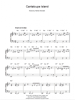 page one of Cantaloupe Island (Easy Piano)