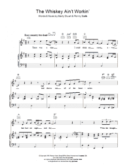 page one of The Whiskey Ain't Workin' (Piano, Vocal & Guitar Chords)