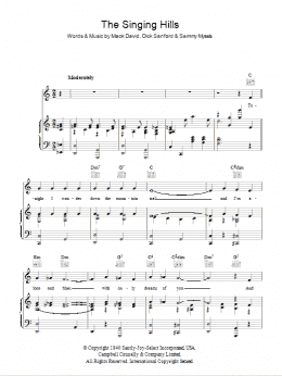 page one of The Singing Hills (Piano, Vocal & Guitar Chords)