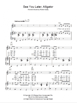 page one of See You Later, Alligator (Piano, Vocal & Guitar Chords)