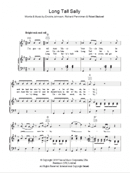 page one of Long Tall Sally (Piano, Vocal & Guitar Chords)