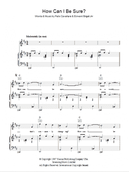 page one of How Can I Be Sure (Piano, Vocal & Guitar Chords)