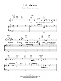 page one of Hold Me Now (Piano, Vocal & Guitar Chords)