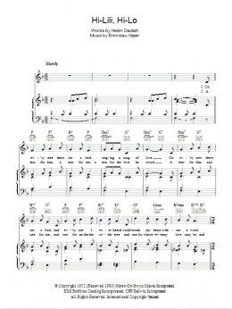 page one of Hi-Lili, Hi-Lo (Piano, Vocal & Guitar Chords)
