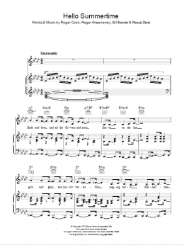 page one of Hello Summertime (Piano, Vocal & Guitar Chords)