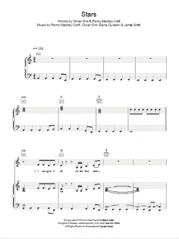 page one of Stars (Piano, Vocal & Guitar Chords)