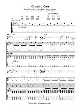 page one of Chasing Cars (Guitar Tab)
